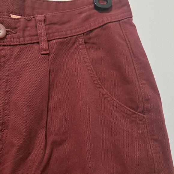 Free People Cya Later Skate Trouser Grannycore Preppy Coastal Pants S 4 Burgundy - Picture 6 of 14